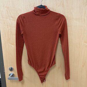 Free People Intimately Ribbed Turtleneck Bodysuit Womens Size S